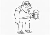 Barney Coloring Pages Gumble Simpsons sketch template