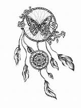 Dreamcatcher Tattoo Drawing Dream Catcher Tattoos Coloring Pages Adults Butterfly Drawings Mandala Designs Catchers Dreamcatchers Adult Nipple Owl Beautiful Dos sketch template