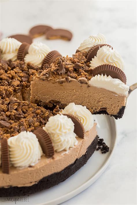 No Bake Peanut Butter Cup Cheesecake Video The Recipe Rebel