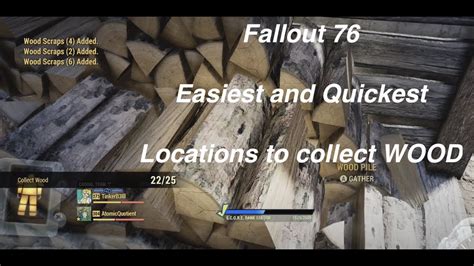 Fallout 76 Collect Wood Daily Challenge Easy Locations Youtube