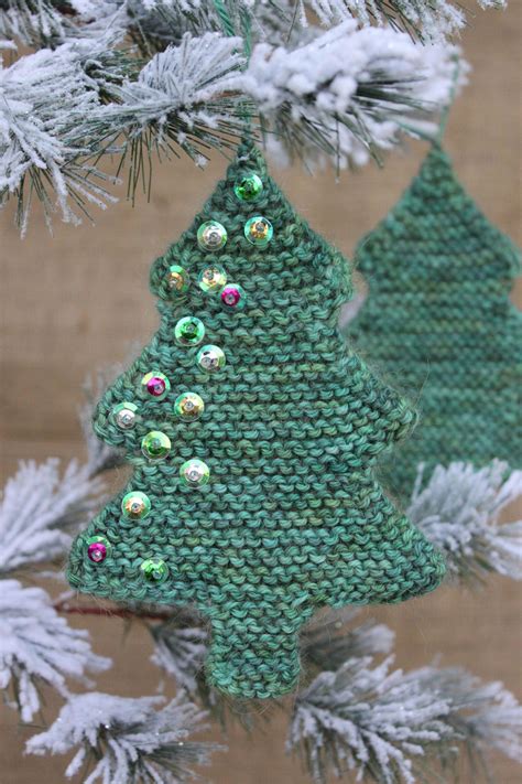 knitting pattern knitted christmas tree ornament knit etsy