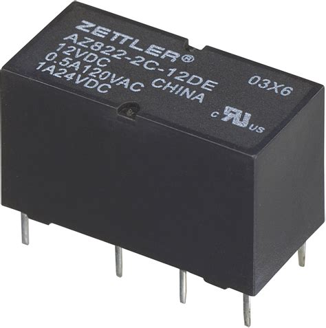 zettler electronics az  de pcb relay   dc    change overs  pcs conradcom