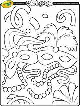 Coloring Pages Mardi Gras Crayola Sheets Masks Kids Printable Carnival Adult King Alligator Swing Fastelavn Colouring Activities Preschool Stamps Templates sketch template