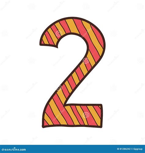 colorful number  design  striped stock illustration