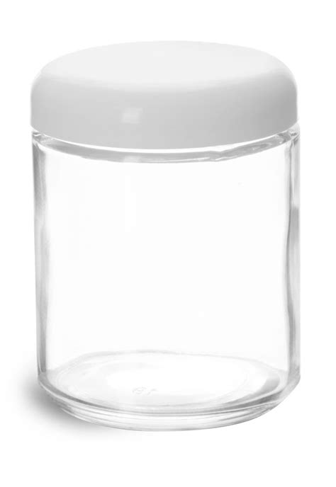 Sks Bottle And Packaging 8 Oz Clear Glass Jars W White Dome Caps