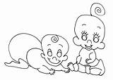 Coloring Pages Twins Twin Babies Template sketch template
