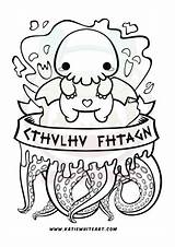 Cthulhu Coloring sketch template
