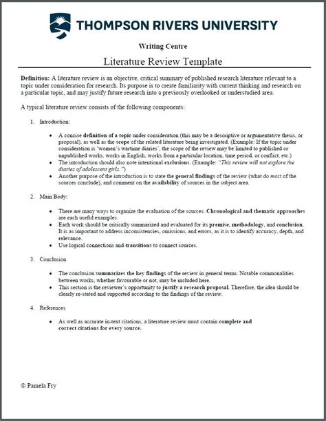beautiful research literature review template