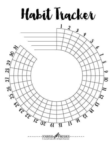 circle habit tracker printable customize  print