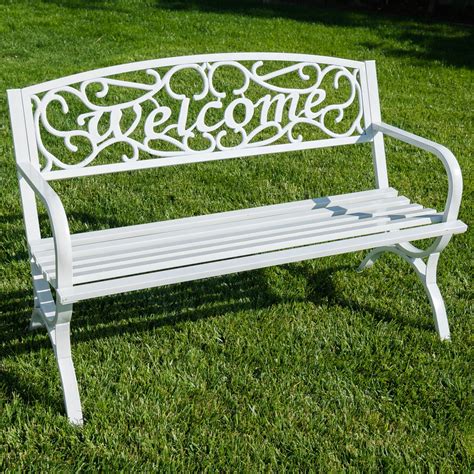 belleze elegance outdoor park bench   design seat backyard white walmartcom