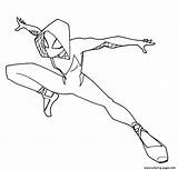 Spider Gwen Coloring Pages Verse Man Into Printable Spiderman Ghost Colouring Print Pdf Superhero sketch template