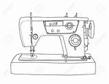Sewing Machine Drawing Line Vintage Hand Vector Getdrawings Drawn Cute sketch template