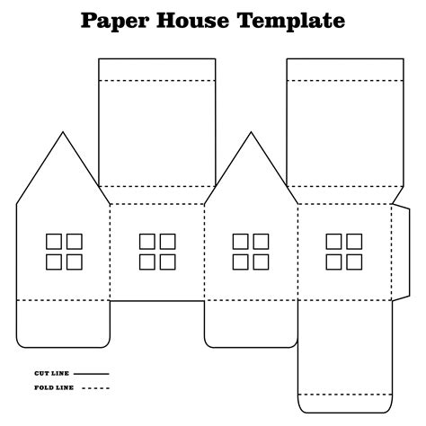 printable paper house craft template printable templates