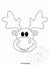 Reindeer Coloring Face Pages Christmas Color Getcolorings sketch template