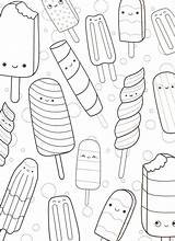 Coloring Pages Cute Food Kawaii Adult Sheets Book Printable Super Kids Yummy Girls Colouring Adults Color Coloriage Fresh Stock Print sketch template