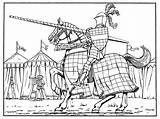 Medieval Pages Meta Pferde Turnier Malvorlage Coloringhome sketch template