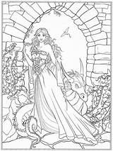 Coloring Pages Fantasy Adult Print Dark sketch template