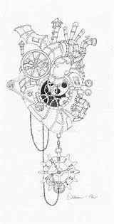 Steampunk Heart Coloring Line Drawing Deviantart Adult Drawings Tattoo Pages Google Diy Kunst Book Tattoos Choose Board sketch template