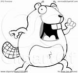 Beaver Clipart Idea Cartoon Outlined Coloring Vector Cory Thoman Royalty sketch template