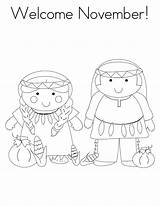 November Coloring Pages Welcome Printable Kids Color Print Hello sketch template