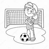 Coloring Football Soccer Ball Outline Goal Stock Boy Template Illustration Play Vector Drawing Playbook Color Pages Getdrawings Getcolorings Illustrations Clip sketch template
