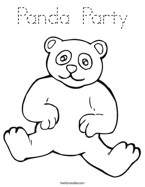 panda party coloring page tracing twisty noodle
