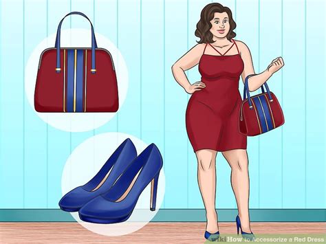 ways  accessorize  red dress wikihow