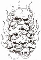 Flames Skulls Skull Thelob Evil Airbrush Tatoos sketch template