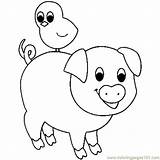 Coloring Pig Pages Printable Cute Pigs Baby Kids Piggy Color Animal Animals Funny Colouring Miss Print Realistic Head Country Para sketch template