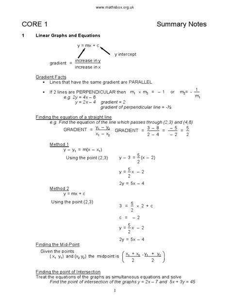 aqa  revision notes quadratic equation circle