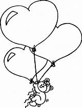 Bear Coloring Balloons Three Wecoloringpage sketch template