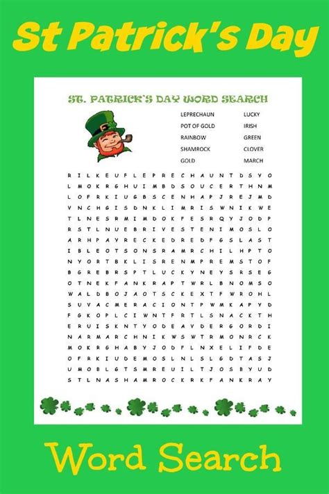 word search   perfect st patricks day activity  kids