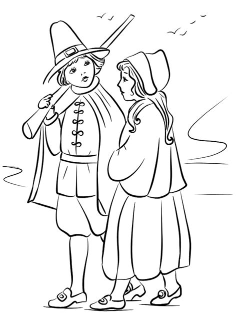 pilgrim children coloring page  printable coloring pages  kids