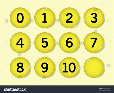 simple yellow circle numbers   vector de stock libre de regalias