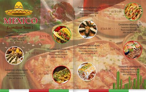 espaciohonduras diseños de menús para restaurantes de comida mexicana