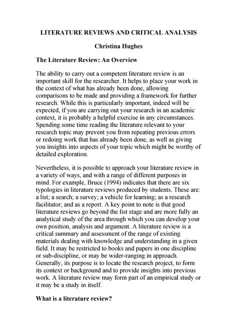 literature review template  essay literature review