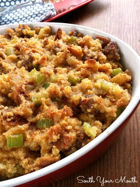 south your mouth southern cornbread dressing with sausage