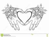 Heart Mehndi Graphic Shape Hands Sacred Preview sketch template