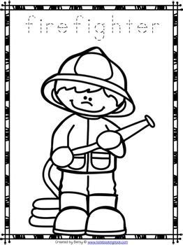 community helpers tracing  coloring pages community helpers