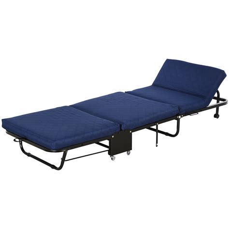 homcom  adjustable folding bed rollaway guest bed  adjustable