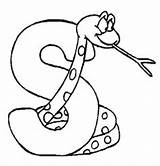 Coloring Pages Snake Letter Letters Kids Colouring Alphabet Preschool Printable Getcolorings Getdrawings Color sketch template