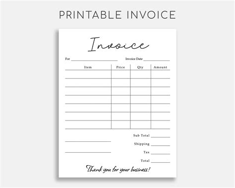 simple easy   printable invoice form    invoices