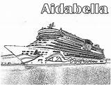 Cruise Ship Coloring Pages Aidabella Netart Draw sketch template