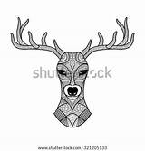 Tattoo Zentangle Stag sketch template