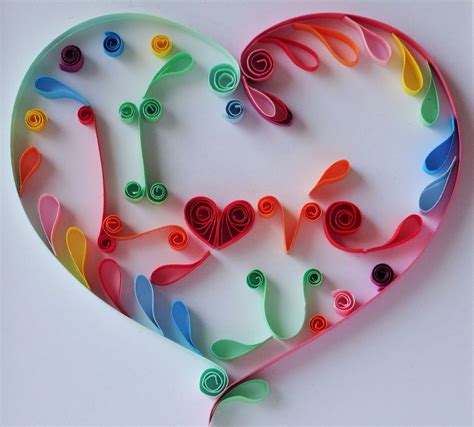 wall art  love    quilling heart quiling paper quilling art