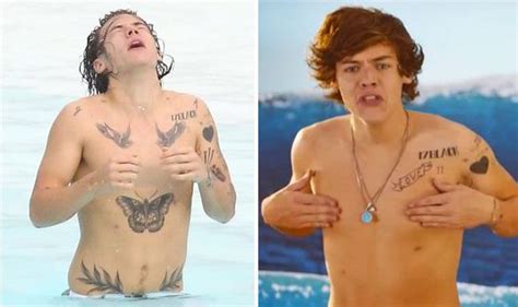 One Direction Singer Harry Styles Shows Off Topless