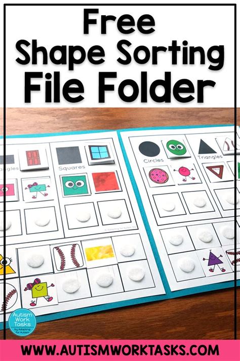 shapes sorting file folder activity file folder activities file