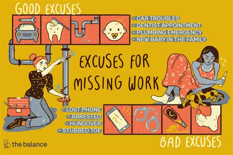 excuses for missing work good and bad reasons