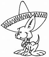 Sombrero Coloring Library Clipart Animals Dog Pages sketch template