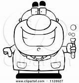 Test Tube Coloring Cartoon Clipart Scientist Holding Outlined Pudgy Male Thoman Cory Vector Getcolorings Pages Print sketch template